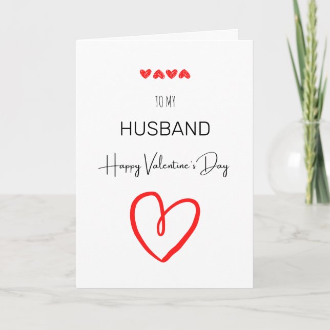 Minimalist Simple Script Heart Valentine Day Holiday Card (Front)