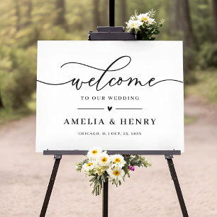 Minimalist Simple Script Wedding Welcome Sign