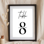 Minimalist Simple Seating Chart Table Number<br><div class="desc">Finish off your business or private event decor with this minimal table number sign in black and white. Use this modern seating chart table number card for your gala event,  business party or wedding reception,  this minimalist design will suit any occasion!</div>