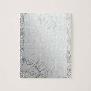 Minimalist simple silver grey template - customise jigsaw puzzle