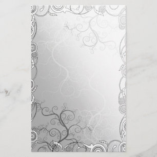 Minimalist simple silver grey template - customise stationery
