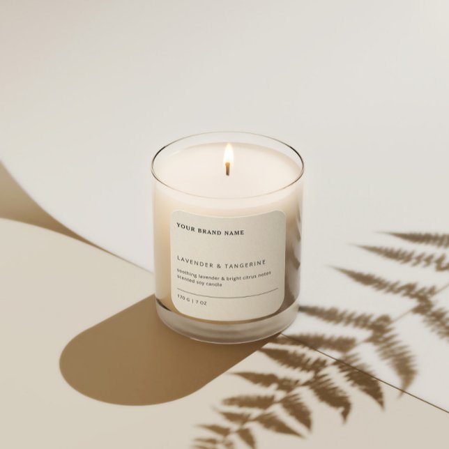 Minimalist Simple Soy Candle Black White Label (Creator Uploaded)