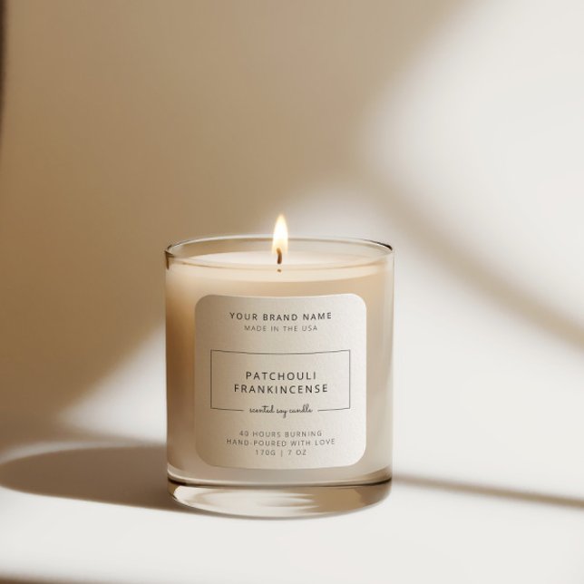 Minimalist Simple Soy Candle Black White Label (Creator Uploaded)