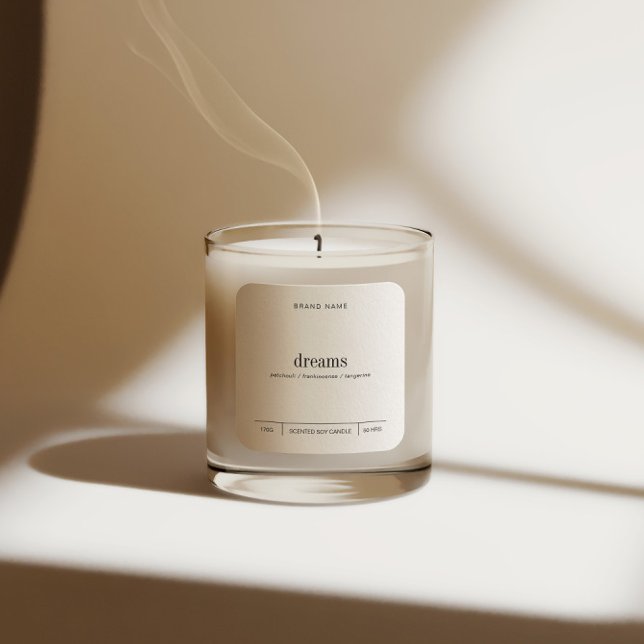 Minimalist Simple Soy Candle Black White Label (Creator Uploaded)