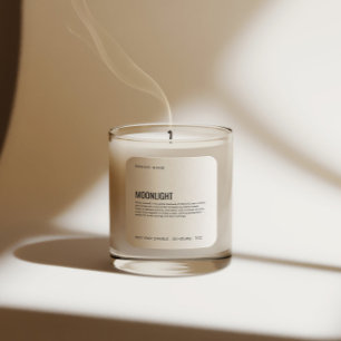 Minimalist Simple Soy Candle Black White Label