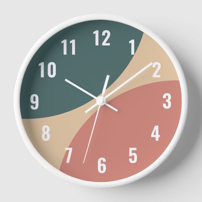 Minimalist Simple Stylish Colourful Geometric Clock (Front)