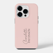 Minimalist Simple Stylish Custom Name Blush Pink