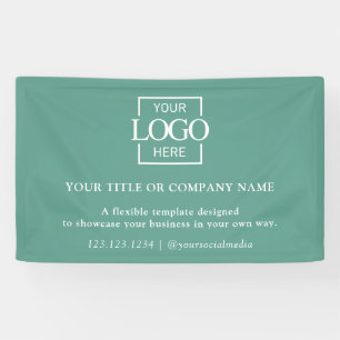 Minimalist Simple Teal Business Logo Professional Banner