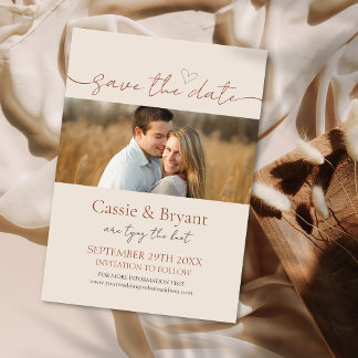 Minimalist Simple Terracotta Modern Save the Date