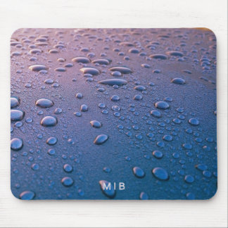 Minimalist Simple Two Monogram Purple Water Drop Mouse Pad