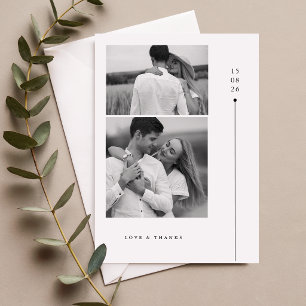 Minimalist Simple Typography Wedding Photo  Thank You Card