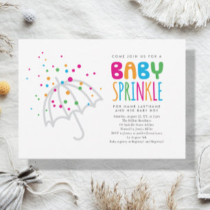 Minimalist Simple Umbrella Modern Baby Sprinkle Invitation