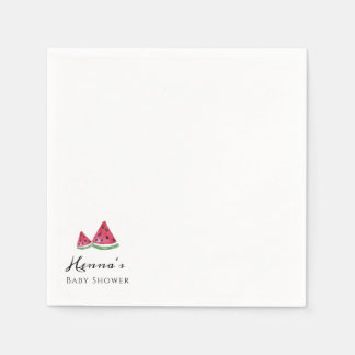 Minimalist Simple Watermelon Summer Baby Shower  Napkin