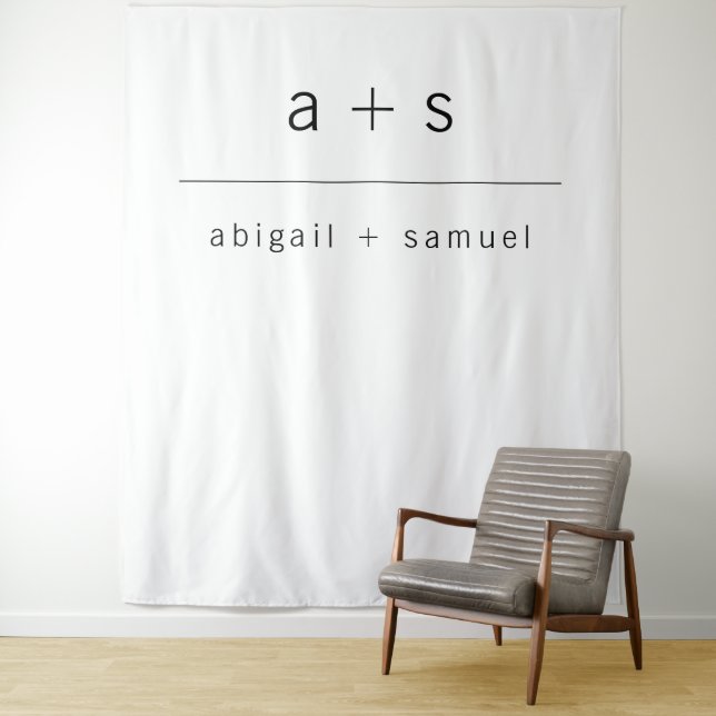 Minimalist Simple Wedding Backdrop Tapestry (In Situ)