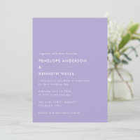 Minimalist Simple Wedding Basic Lavender Purple