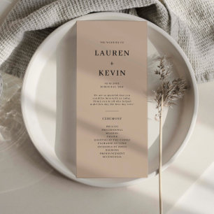 Minimalist Simple Wedding Ceremony Program