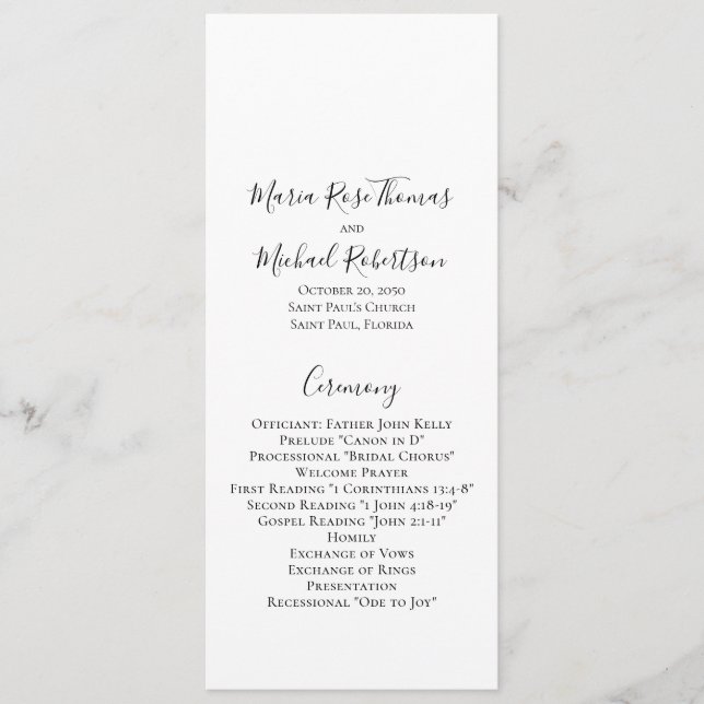 Minimalist Simple Wedding Ceremony Template (Front)