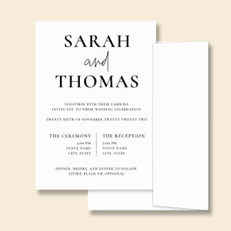 Minimalist Simple Wedding Invitation