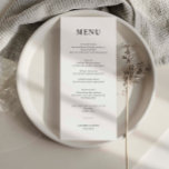 Minimalist Simple Wedding Menu Card<br><div class="desc">Designed to coordinate with our Minimalist All In One Collection, this customizable matching wedding menu card features a clean and simple layout, with classic font. For more advanced customization of this design, e.g. changing layout, font or text size please click the "CUSTOMIZE" button above. Please contact me for any questions!...</div>