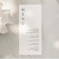 Minimalist Simple Wedding Menu Card