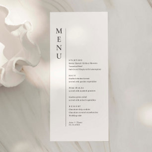 Minimalist Simple Wedding Menu Card