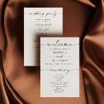 Minimalist simple wedding program | Modern script<br><div class="desc">Black and white modern simple script minimalist wedding program. Please contact me if you need additional items.</div>