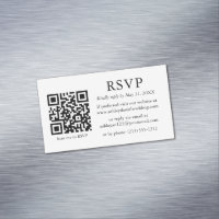 Minimalist Simple Wedding QR RSVP 25 Magnet Cards