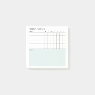 Minimalist Simple Weekly Planner Calendar Post-it Notes