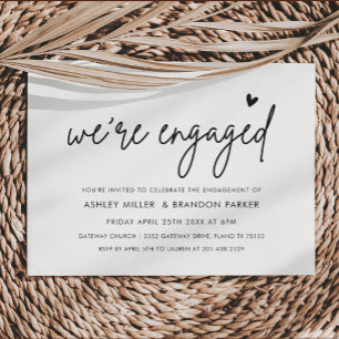 Minimalist Simple We're Engaged Engagement Party Invitation
