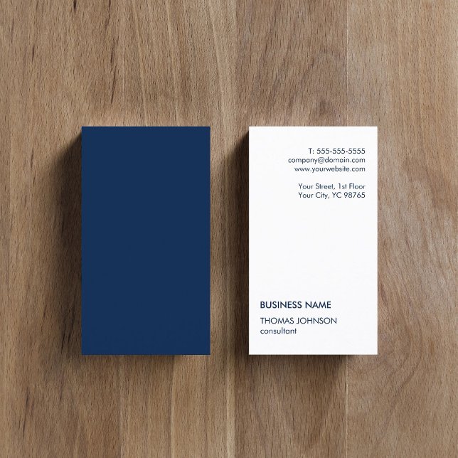 Minimalist Simple White Blue Consultant Business C Card (Creator Uploaded)