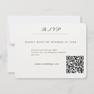Minimalist simple white customizable wedding RSVP card