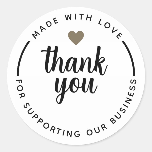 Minimalist Simple White Thank You Circle Sticker (Front)