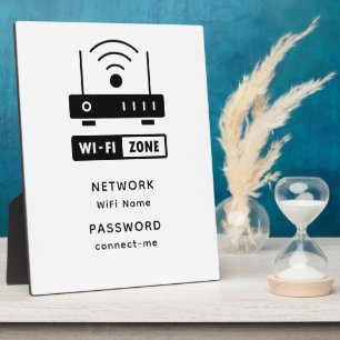 Minimalist Simple Wifi Zone Password  Plaque