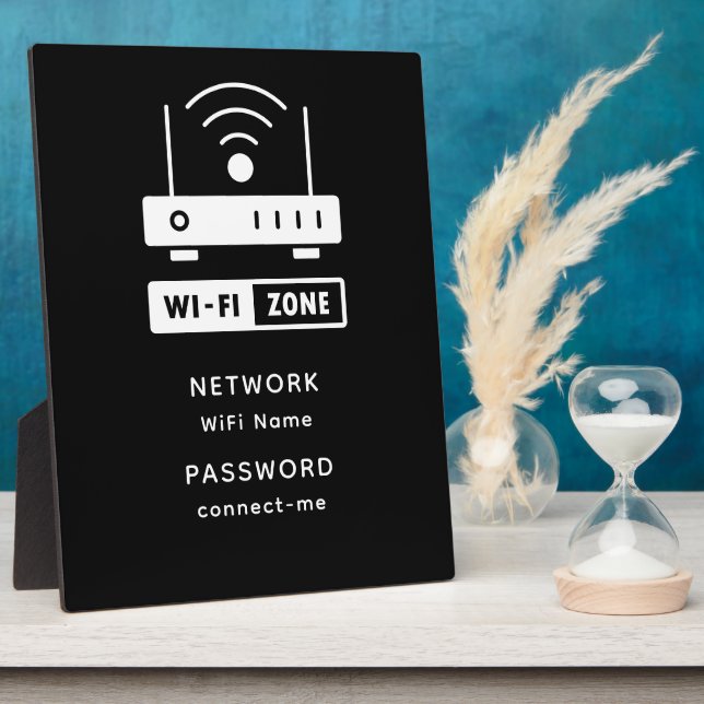Minimalist Simple Wifi Zone Password  Plaque (Side)