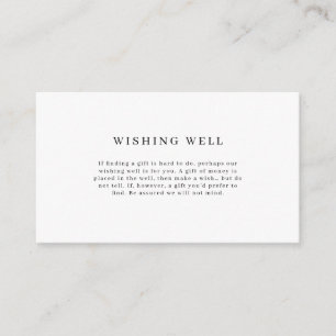 Minimalist Simple Wishing Well Enclosure Card