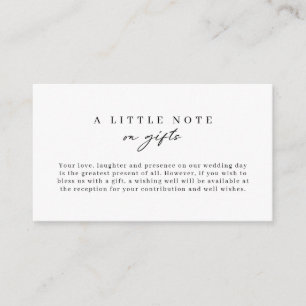 Minimalist Simple Wishing Well Note on gifts Enclosure Card