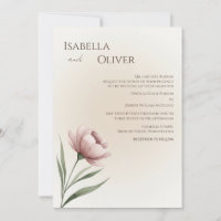 Minimalist Single Flower Wedding Invitation