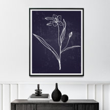 Minimalist Single Line Drawing of Flower 