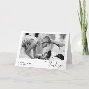 Minimalist Single Photo Wedding Thank You Card