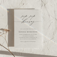 Minimalist Sip Sip Hooray Bridal Shower Invitation