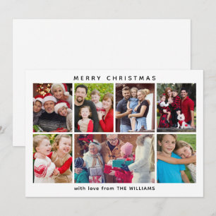 Minimalist Six Photo Custom Family Holiday Card
