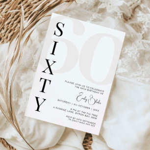 Minimalist Sixty 60th Birthday Party Invitation