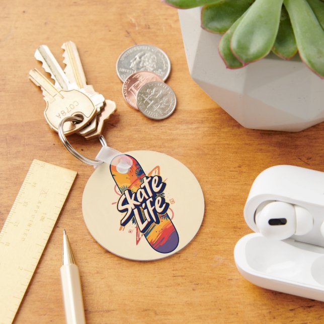 Minimalist Skateboard Keychain -Skate Life (Desk)