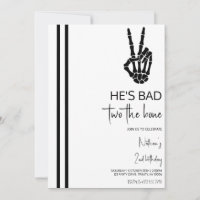 Minimalist Skeleton Peace Sign Halloween Birthday