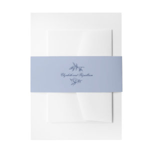 Minimalist Sketched Bridal Bouquet Flowers Invitation Belly Band