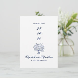 Minimalist Sketched Bridal Bouquet Save The Date