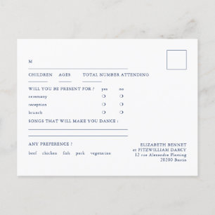 Minimalist Sketched Love Swans Wedding RSVP Postcard