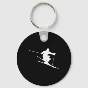 Minimalist Skier Freestyle Skiing Apres Ski Winter Key Ring