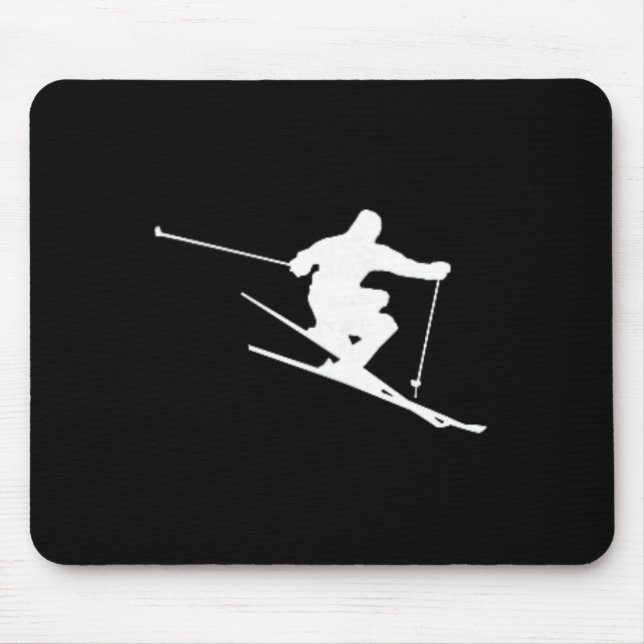 Minimalist Skier Freestyle Skiing Apres Ski Winter Mouse Pad (Front)