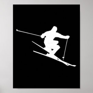 Minimalist Skier Freestyle Skiing Apres Ski Winter Poster